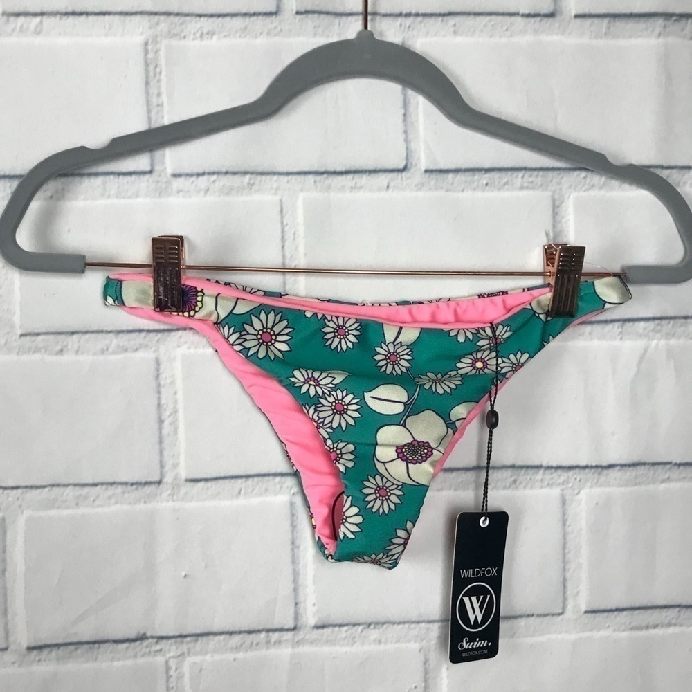Wildfox Swim Groovy 60s Vtg Floral  Bikini Bottom